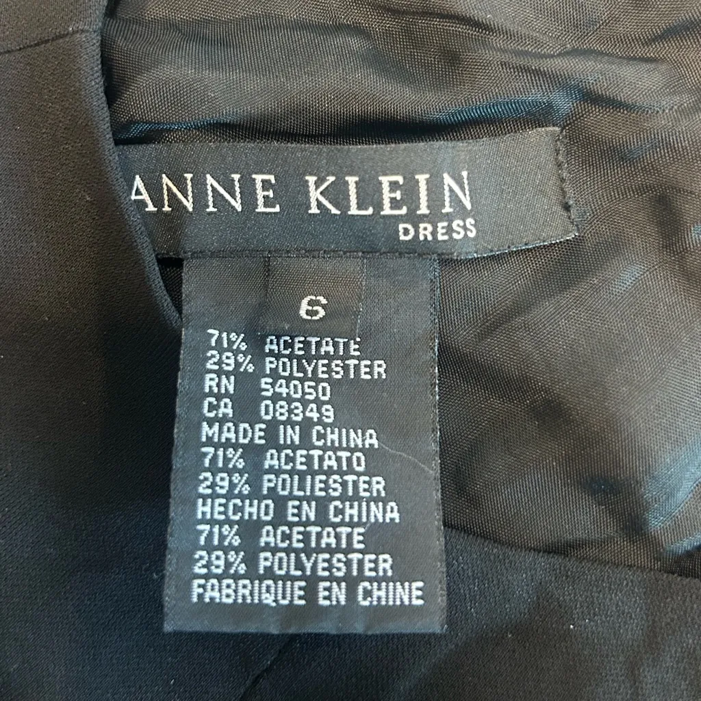 Anne Klein black sleeveless lined minimalist simple professional a-line dress 6 - Image 4