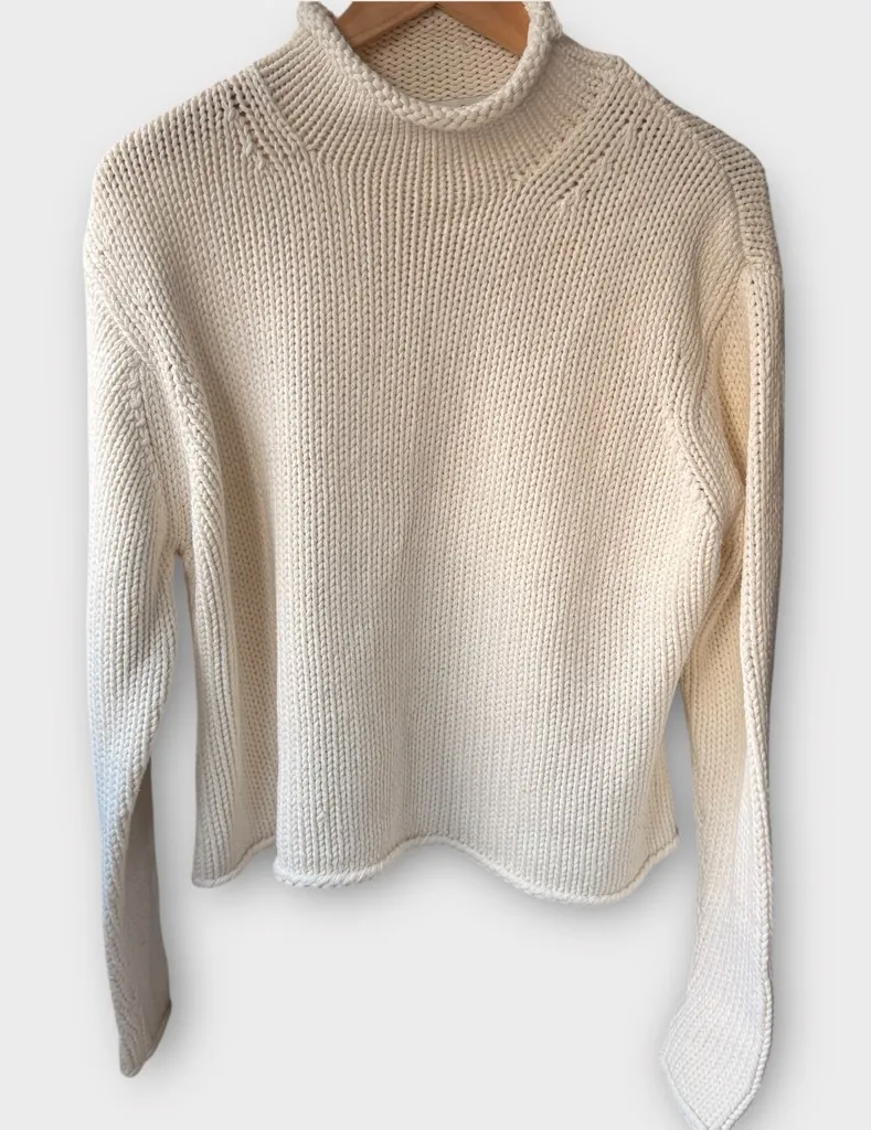 Coldwater Creek Chunky Knit Mock Neck Sweater – Size L (Like New) - Image 1