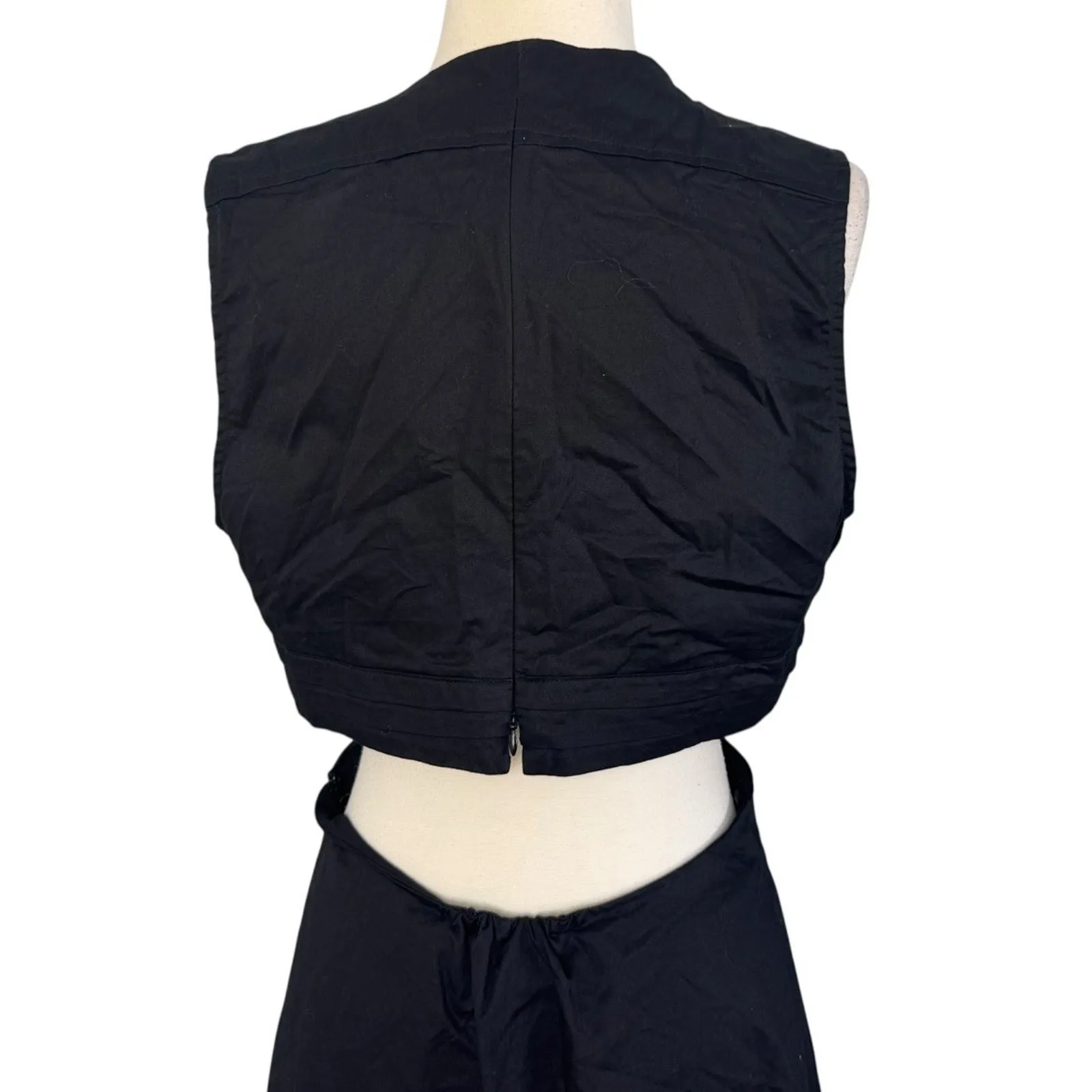 BOBBI ROCCO Axel Midi Ruffle Cut Out Dress Black Size Large NEW WITH TAGS - Image 10