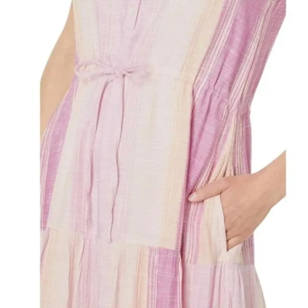 NWT Liverpool Los Angeles Sleeveless Tiered Maxi Dress in Lavender multistripe - Image 5
