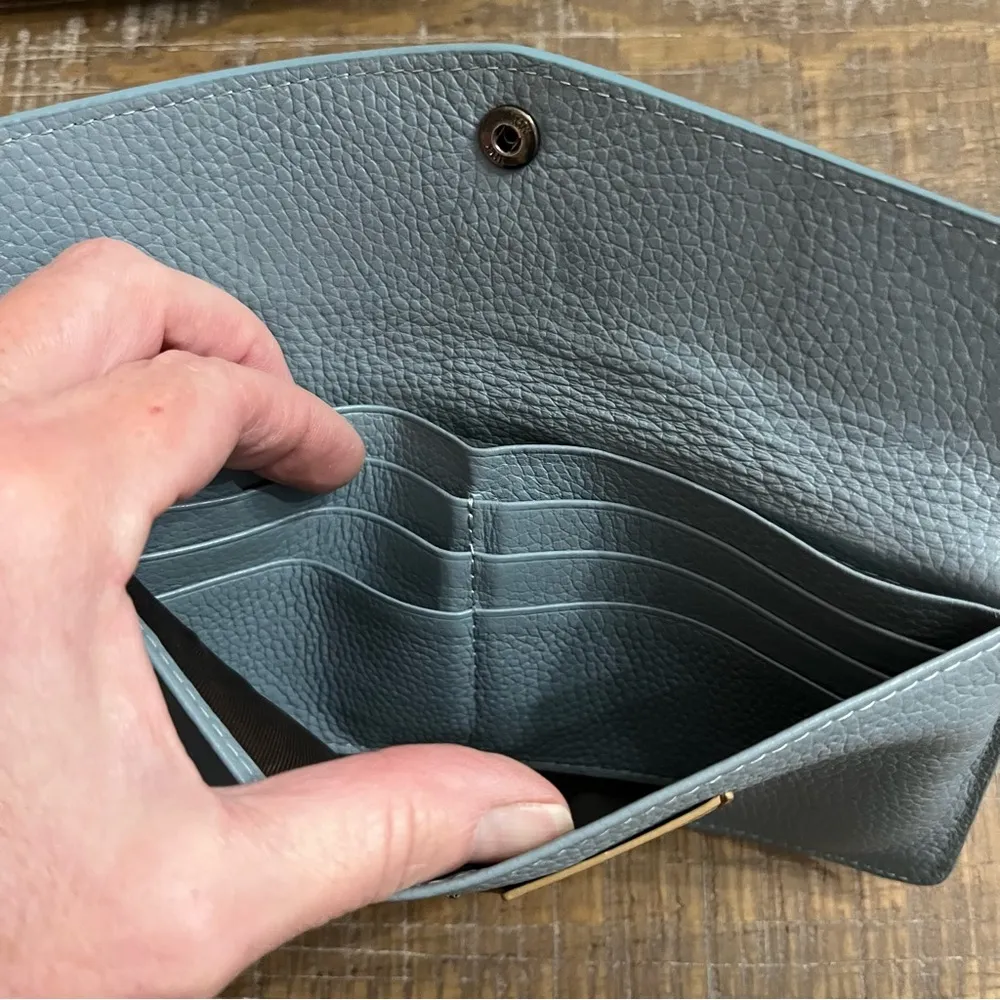 Lavemi RFID Blocking Ultra Slim Real Leather Credit Card Holder Clutch Wallet Blue - Image 3