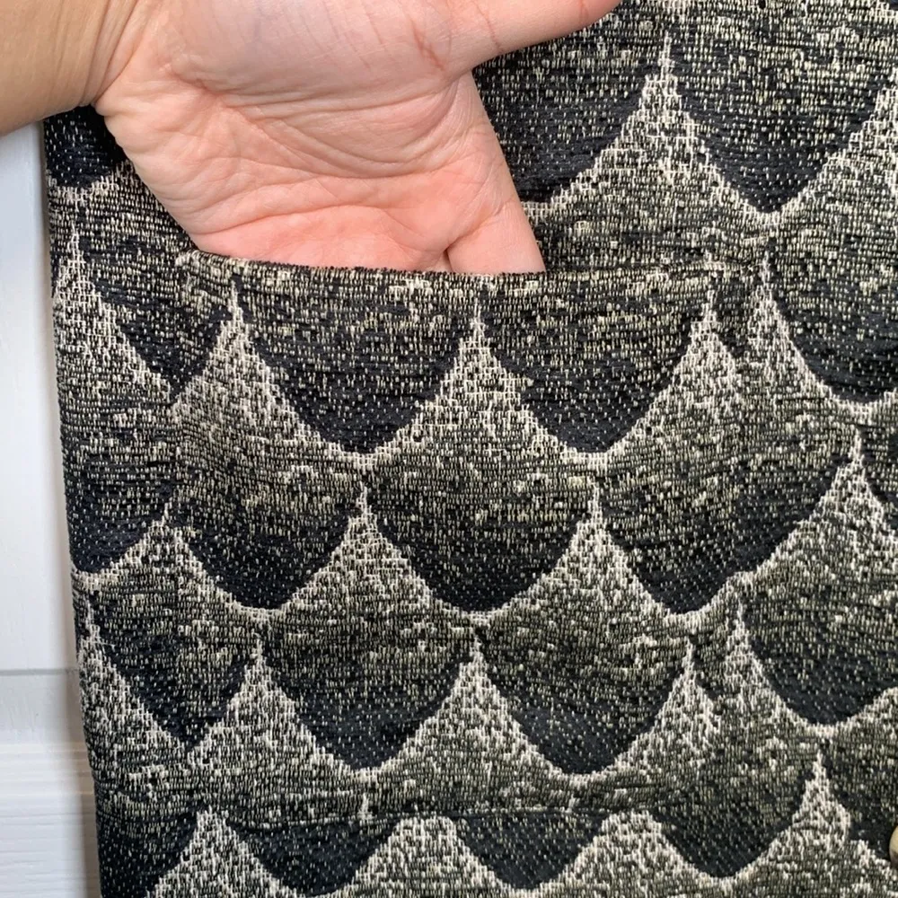 Virginia Johnson Jacket Dress Mermaid Fish Scales Black Gray XS EUC #VEG - Image 5