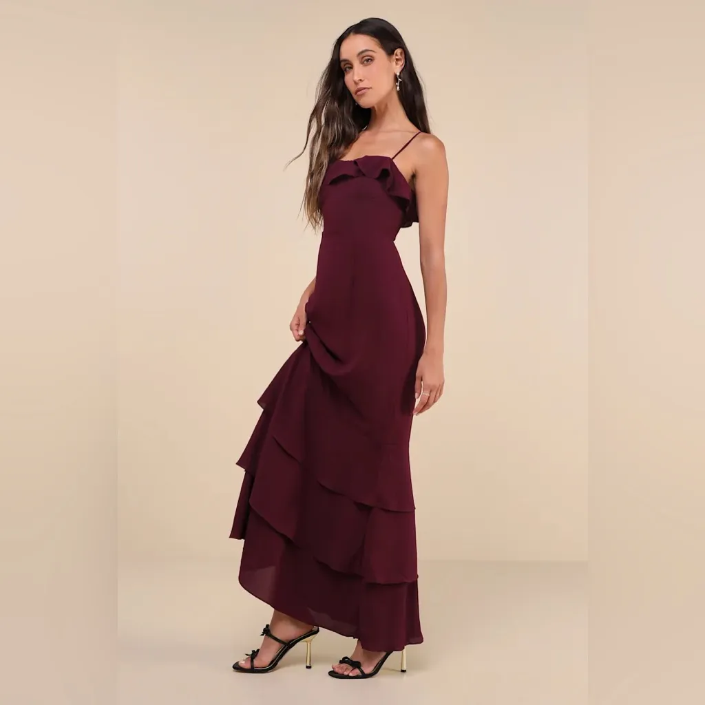 Lulus Lively Evenings Plum Purple Sleeveless Tiered Maxi Dress - Image 4