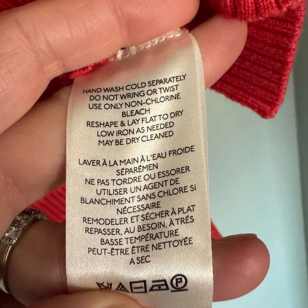 Free People Lucy In the Sky zip collared Red Pink Argyle Sweater oversized XS - Image 6