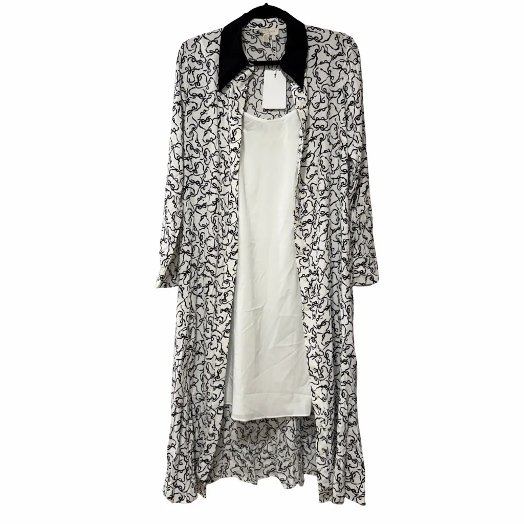 NWT TED BAKER London Metropolis Long Sleeve Black White Shirtdress Sz S - Image 7