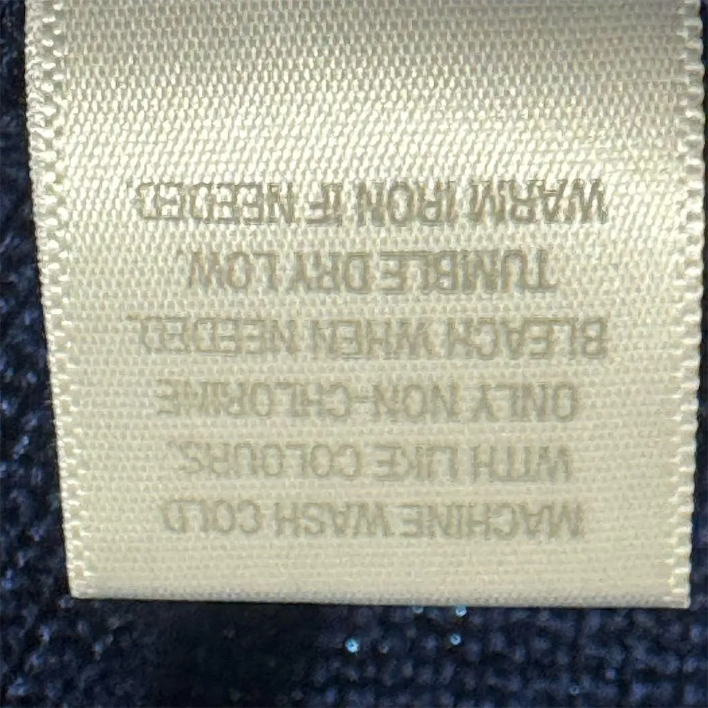 Westport 1962 Metallic Knit Top S Blue Shimmer Criss Cross V-Neck Sweater Blouse - Image 7