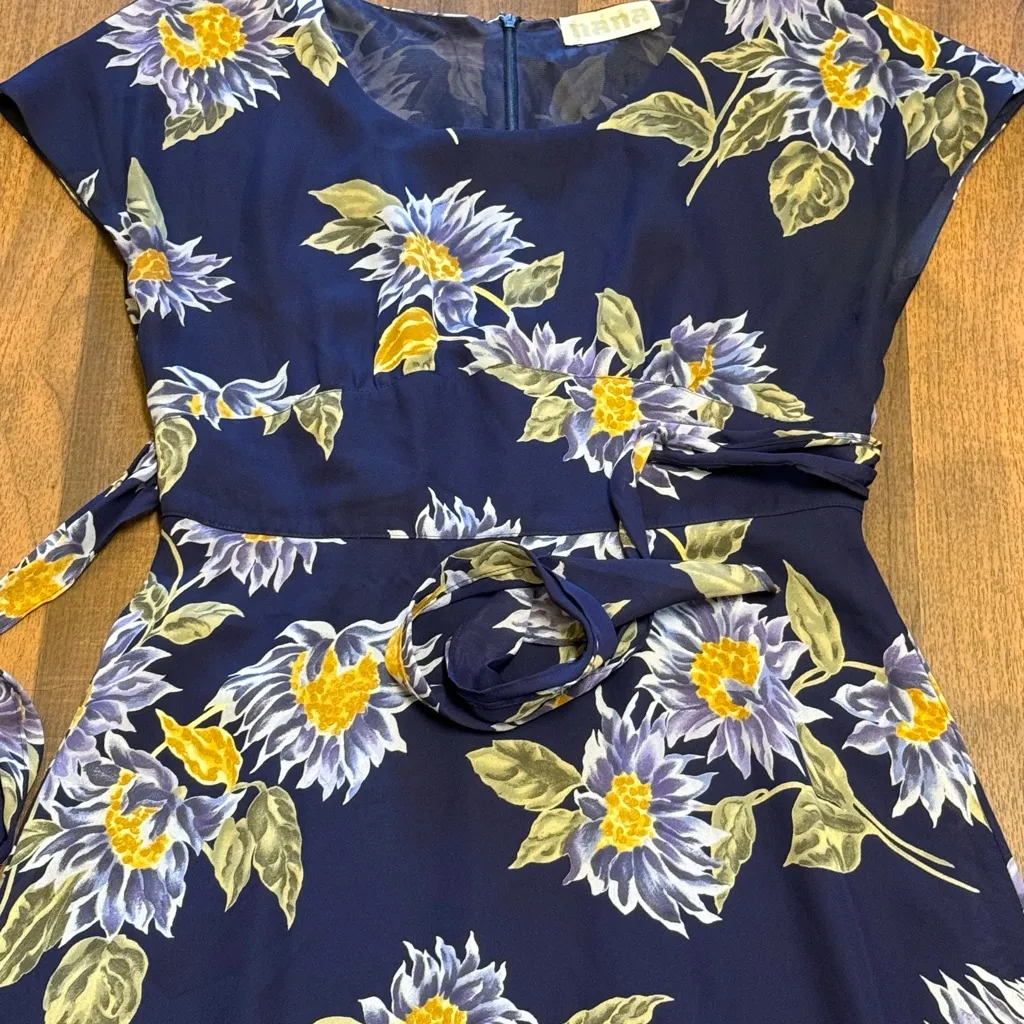 NaNa Blue and Yellow Flutter Sleeve Sundress Size M - Image 5