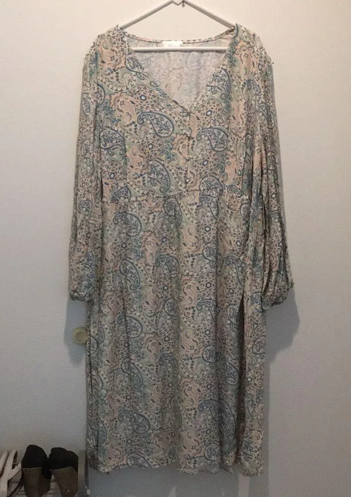 New Women’s 89th & Madison Paisley Print Lightweight Maxi Dress Size 3X Blue - Image 5