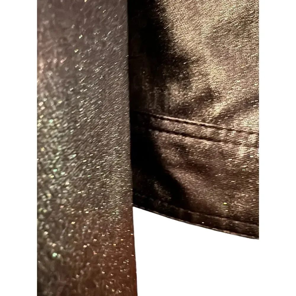 Rebecca Minkoff  Black SPARKLY Cropped Trucker jacket M Unique Statement Piece - Image 2