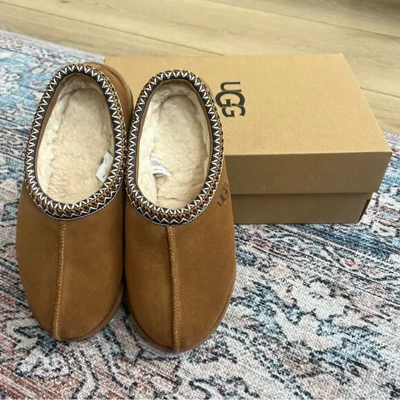 UGG Tasman Chestnut Brown Suede Slippers Size 9 New with Box - Image 2