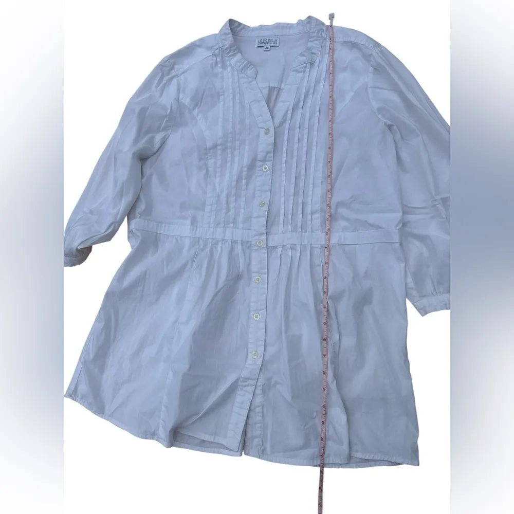 Joseph A White Tunic XL Minimalist Cottagecore Academia Pleated Classic Preppy - Image 6