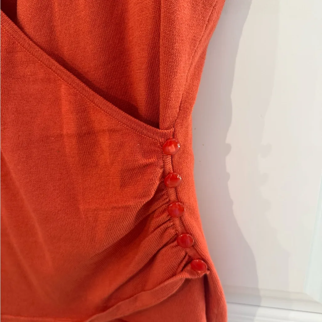 Anne Taylor Orange Wrap Tank Top S - Image 3