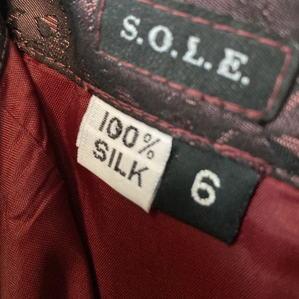 SOLE floral silk Pencil skirt with velvet accent - Image 5