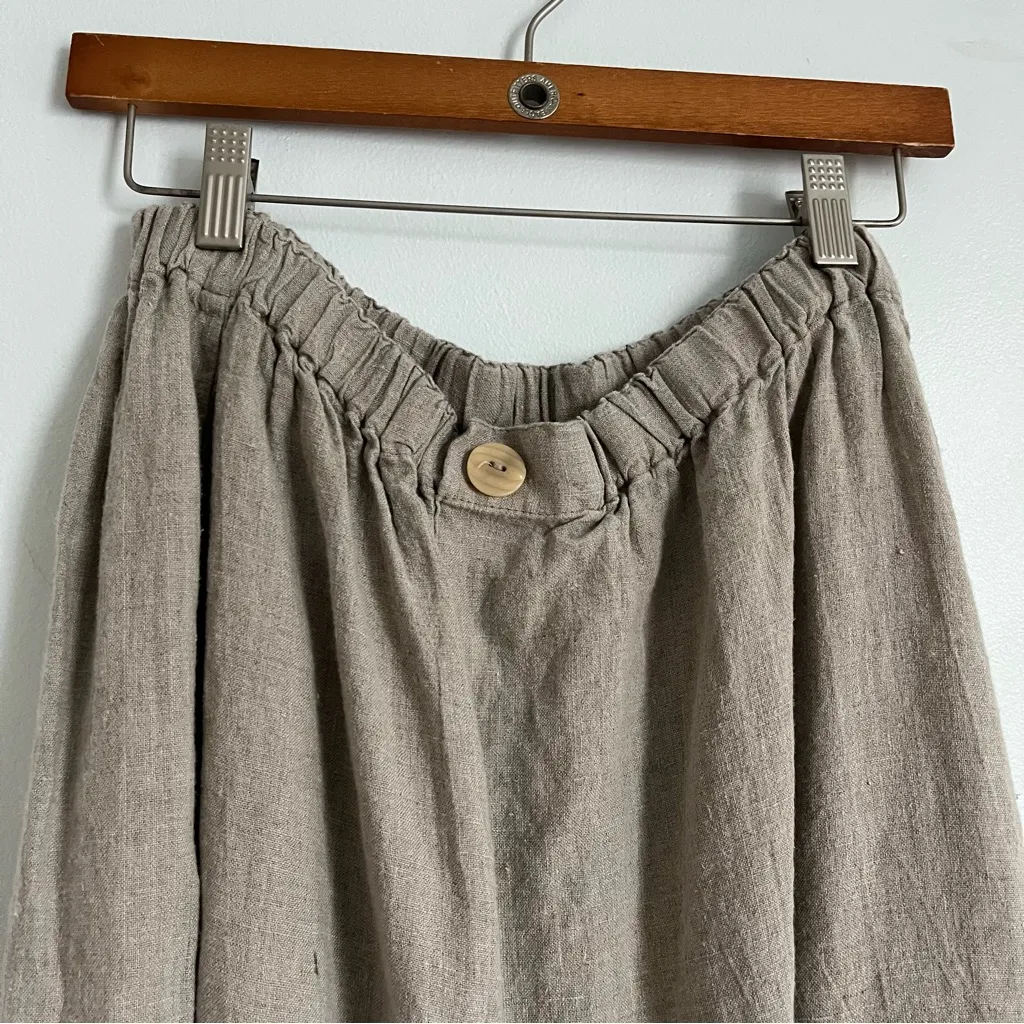 Flax • Taupe Linen Maxi Skirt - Image 2