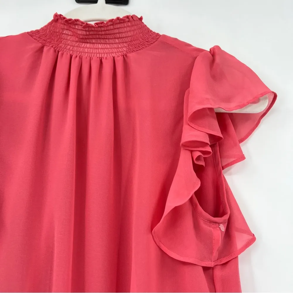 1. State Pink Flutter Sleeve Smock Neck Shell Blouse Size Xs NWOT - Image 6