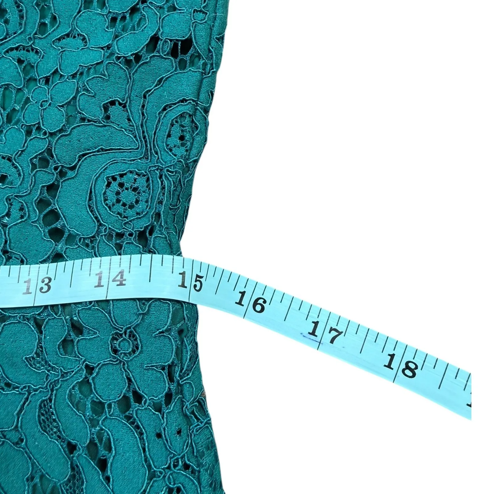 LOFT Teal Lace Halter Neck Sheath Dress Women's Size 6 Cocktail - Image 7
