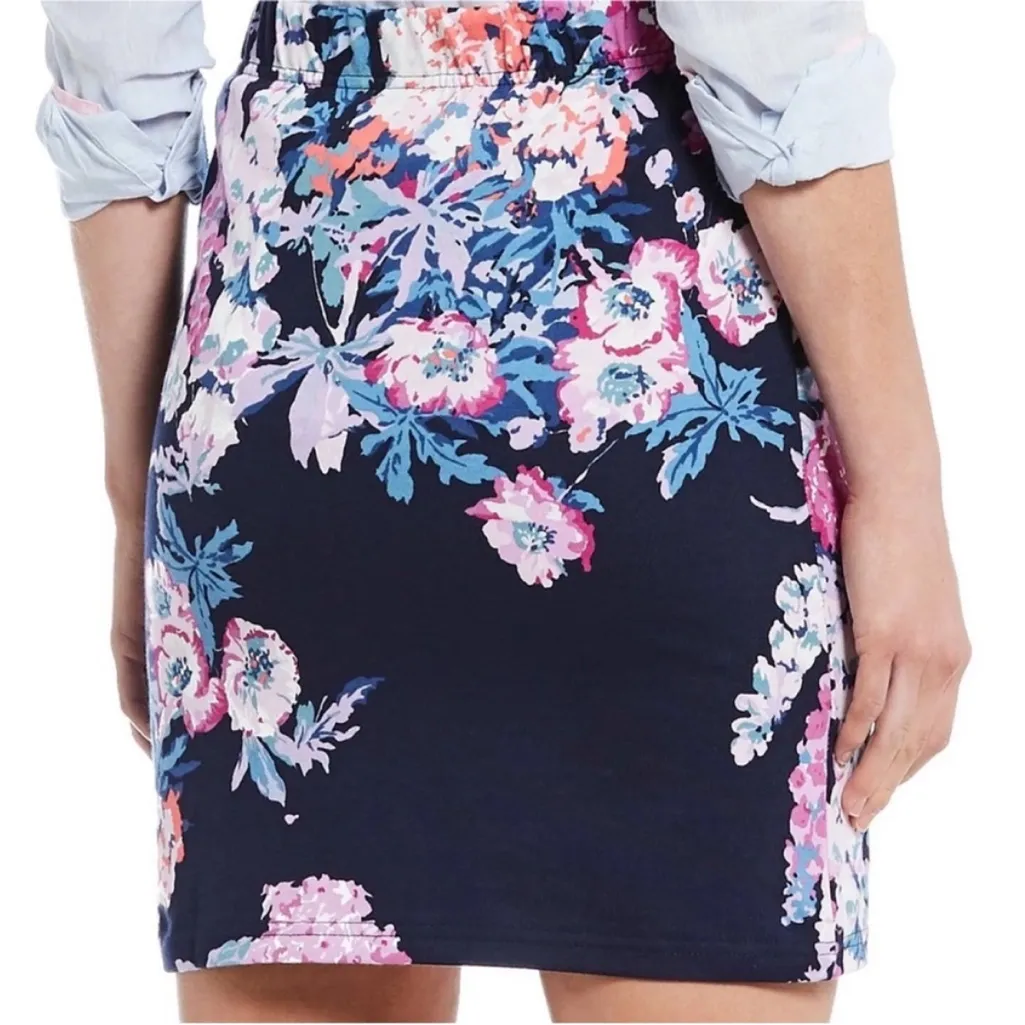 Joules Floral Pencil Skirt in Navy with Pink and Blue Accents Size 12 - Image 5