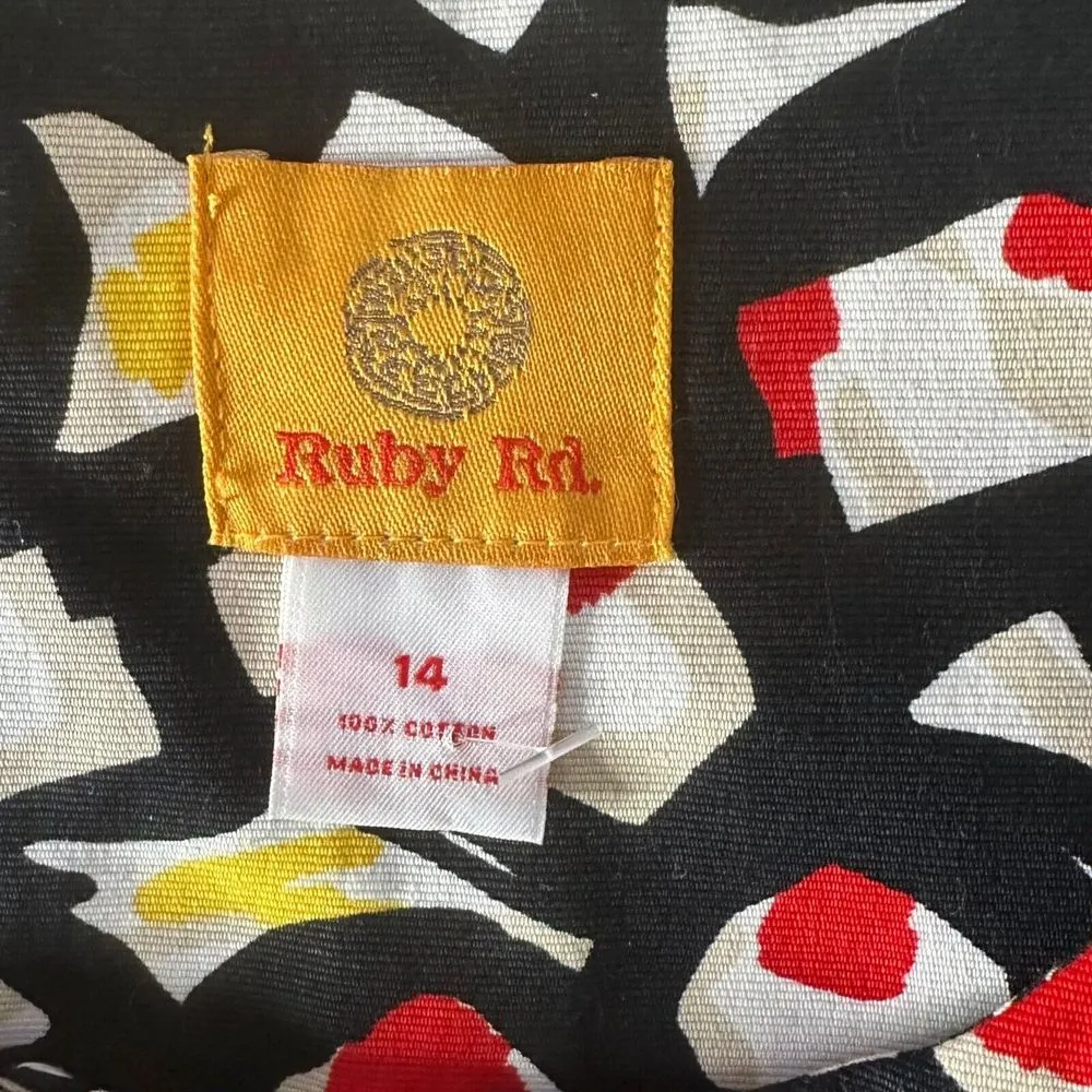 Rudy Rd Maximalist Statement Piece Blazer Womens 14 Artsy Geometric Print Jacket Black - Image 9