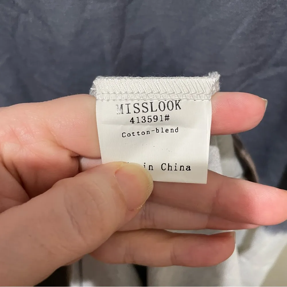 Misslook Color Block Maxi Tee Shirt Dress Blue White and Grey Size Small - Image 7