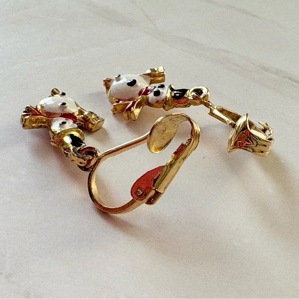 Vintage Dainty Snowman Holiday Christmas Dangly Clip - Image 6