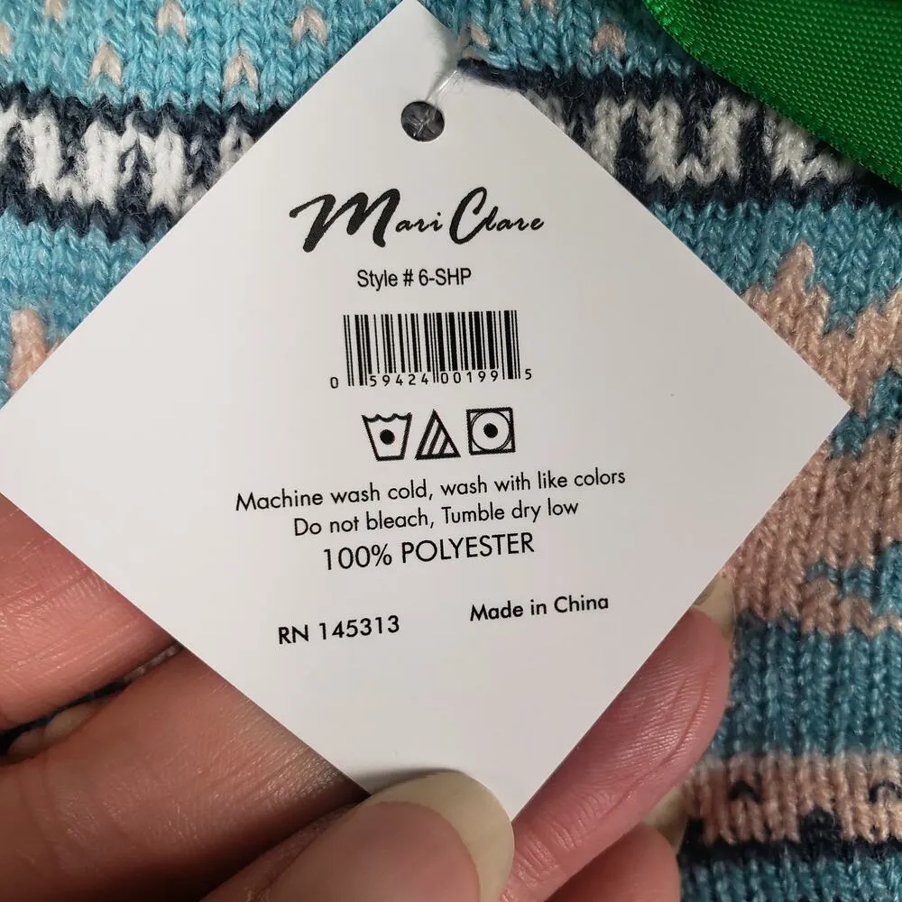 NWT Sherpa Lined Knit Winter Snowflake Leaf Design No - Image 5