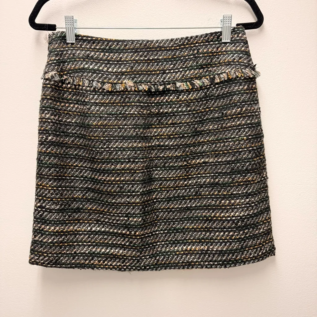Loft Black Multi Colored Woven Tweed Mini, Black multi | Size 4 - Image 4