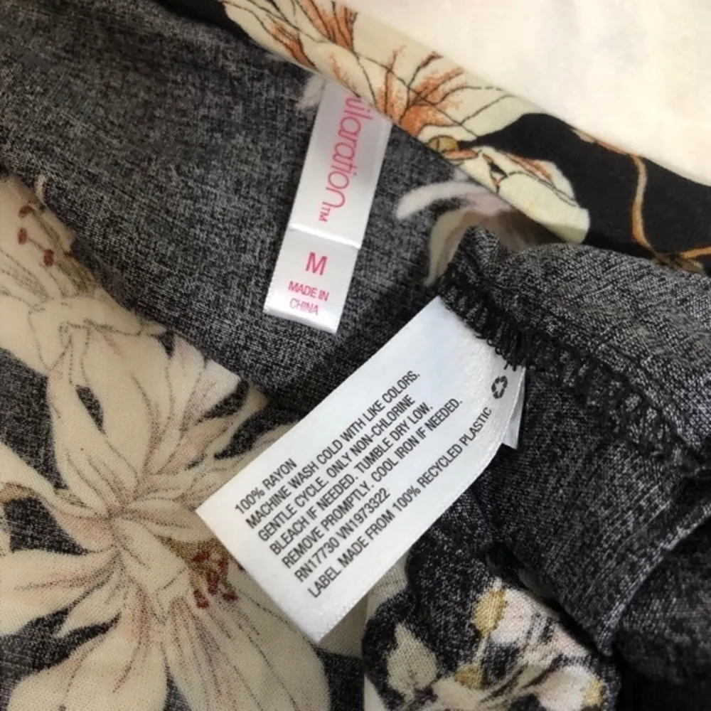 NWOT Dark Brown Floral Faux Wrap Dress Long Sleeve - Image 4