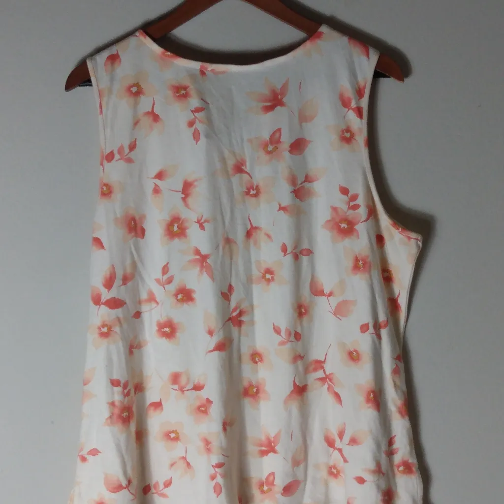 Sleep Easy 18 20 Orange White Sleep Top Plus Size 2X - Image 2