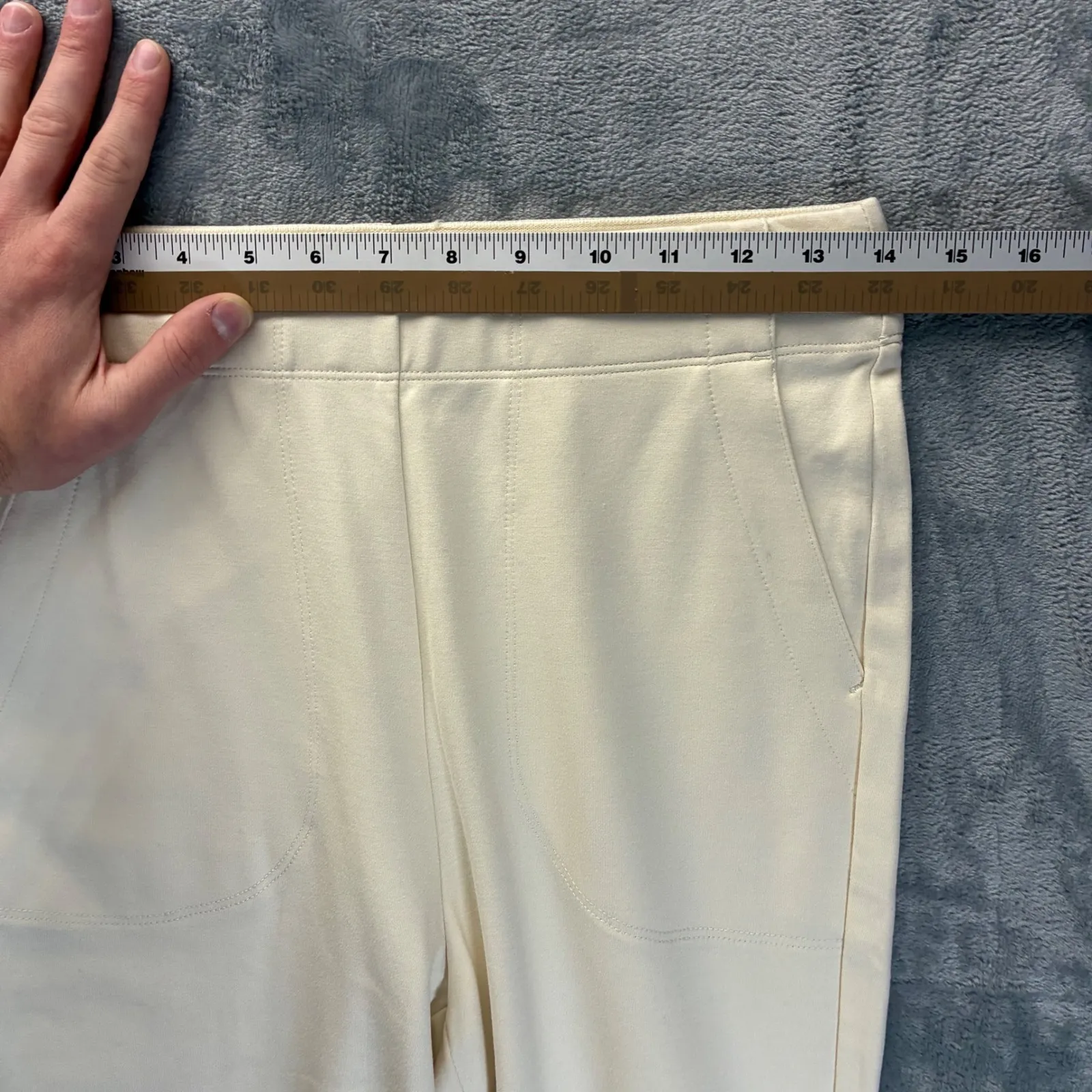 Max Studio London Cream Wide Flare Leg Pants Stretch Women's M? Size M - Image 7