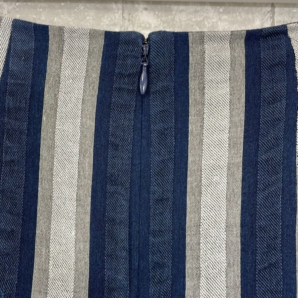 Madewell Linen Blend Wrap Tie Striped Skirt - Image 3