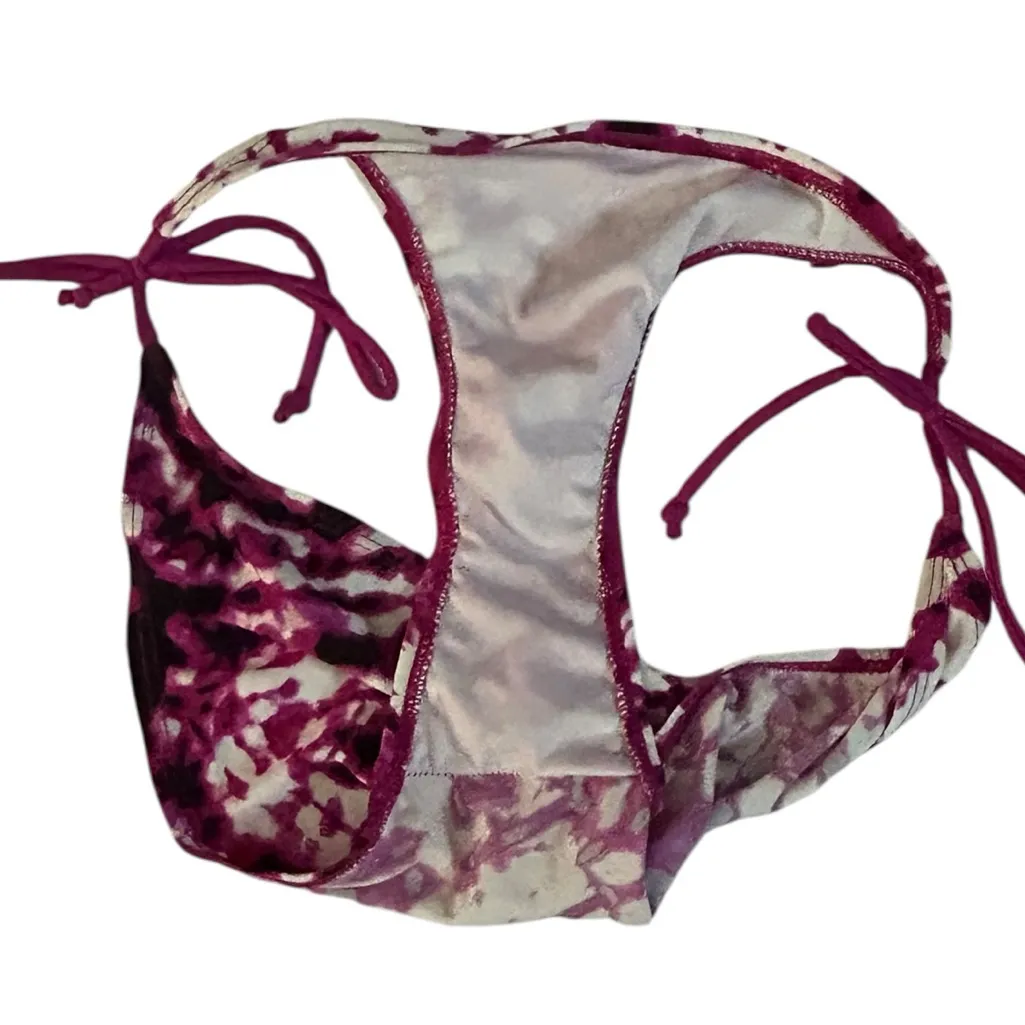 Wet Seal Purple and White Floral Bikini Bottom - Image 6