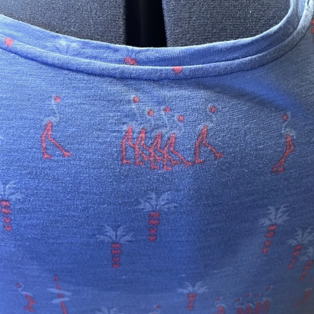 Ladies Tshirt by dept 222 Sz PL pink and blue flamingos - Image 5