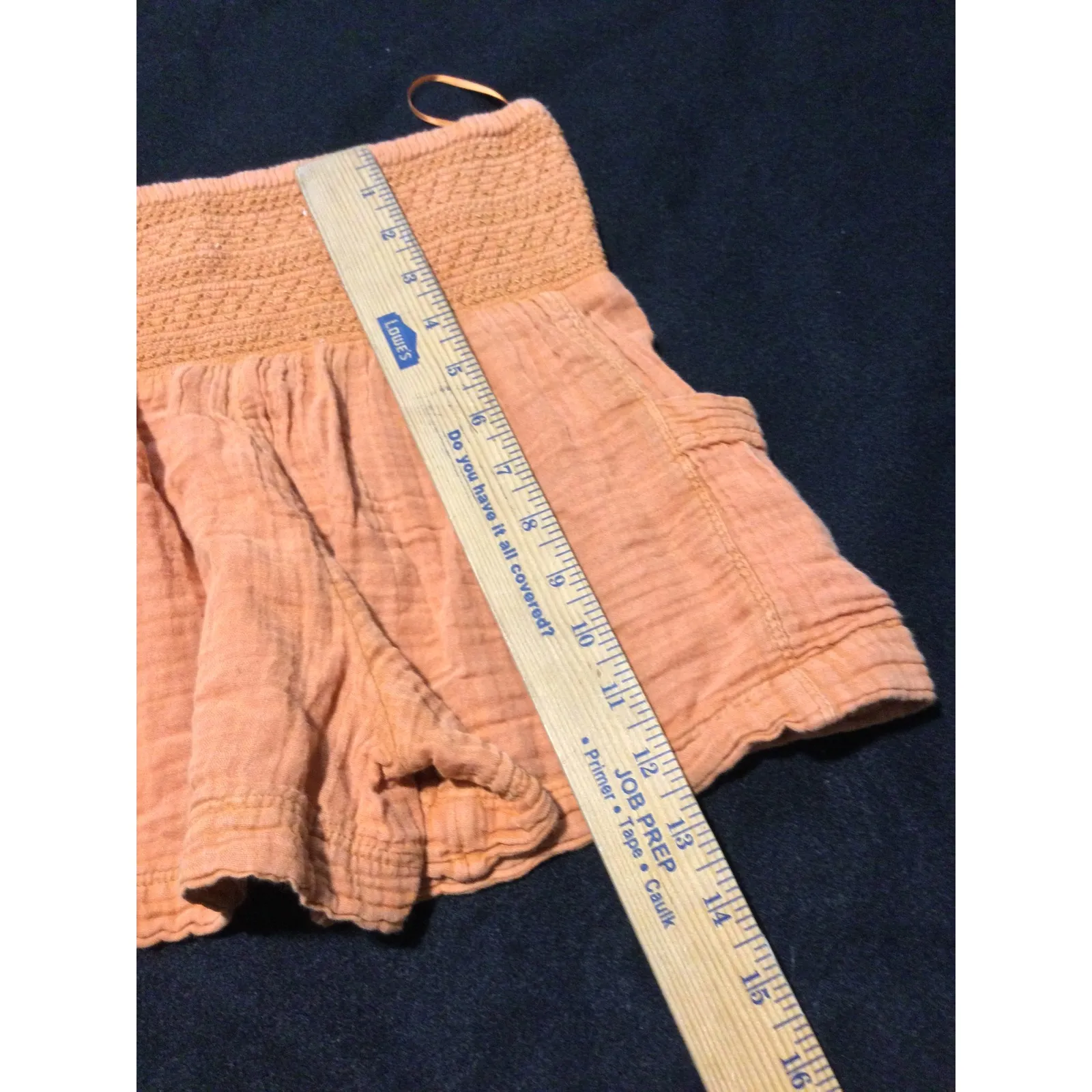 Anthropologie Smocked Waist Gauze Shorts Peach Orange XXS High Rise Casual - Image 5