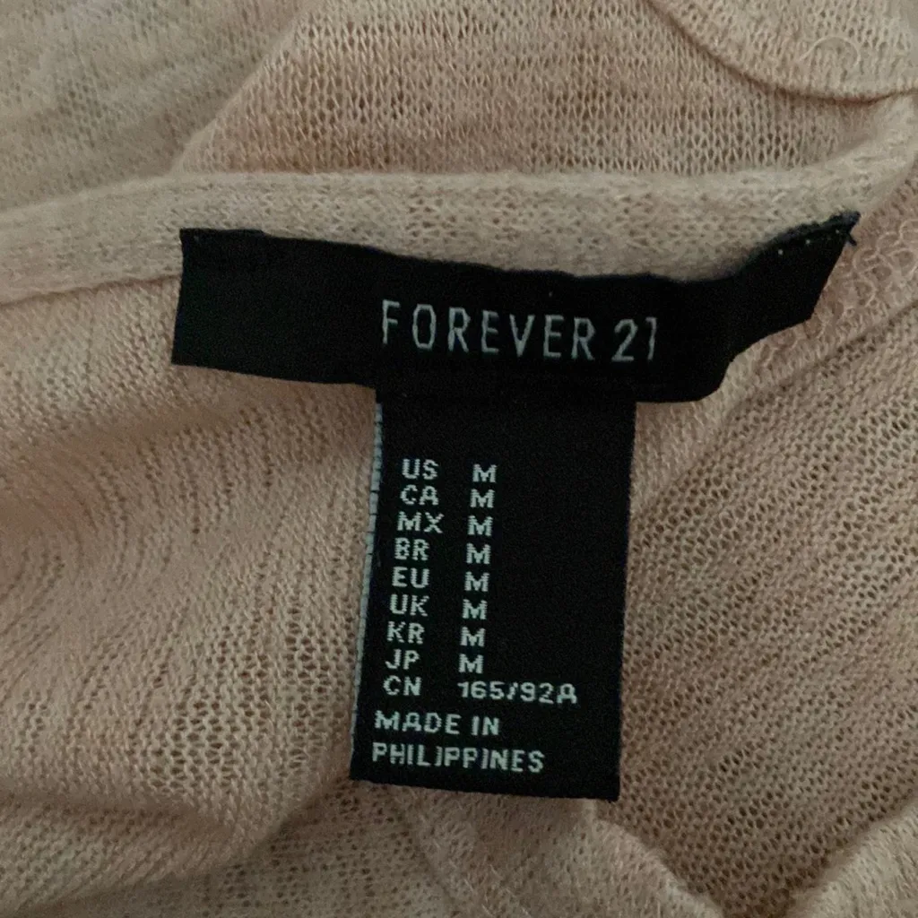 Forever 21 Open Back short sleeve Top shirt M plunge cut out Dusty rose pink new - Image 4