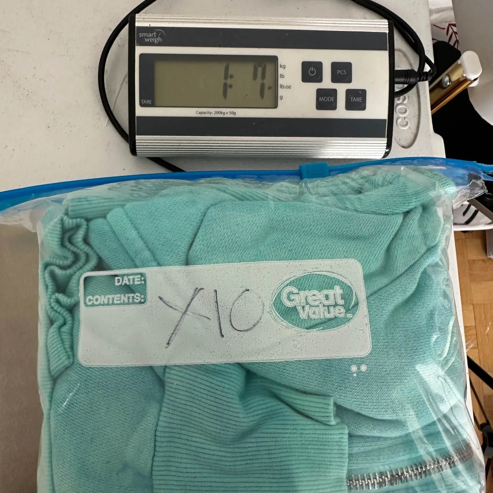 Victoria's Secret Tie Dye Cropped Hoodie Shorts‎ Set Aqua Blue Womens Small P - Image 14