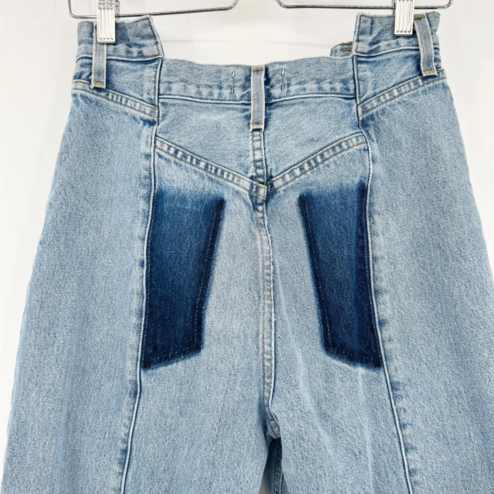 AGOLDE x Revolve Organic Cotton Raw Hem High Waist Wide Leg Angled Jeans Size 27 - Image 10