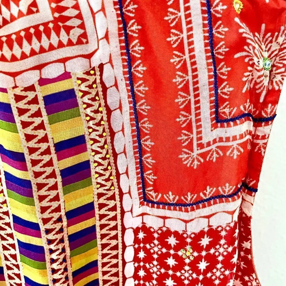 Anthropologie Tanvi Kedia Patchwork Pattern Tunic Maxi Dress in Size XS - Image 7