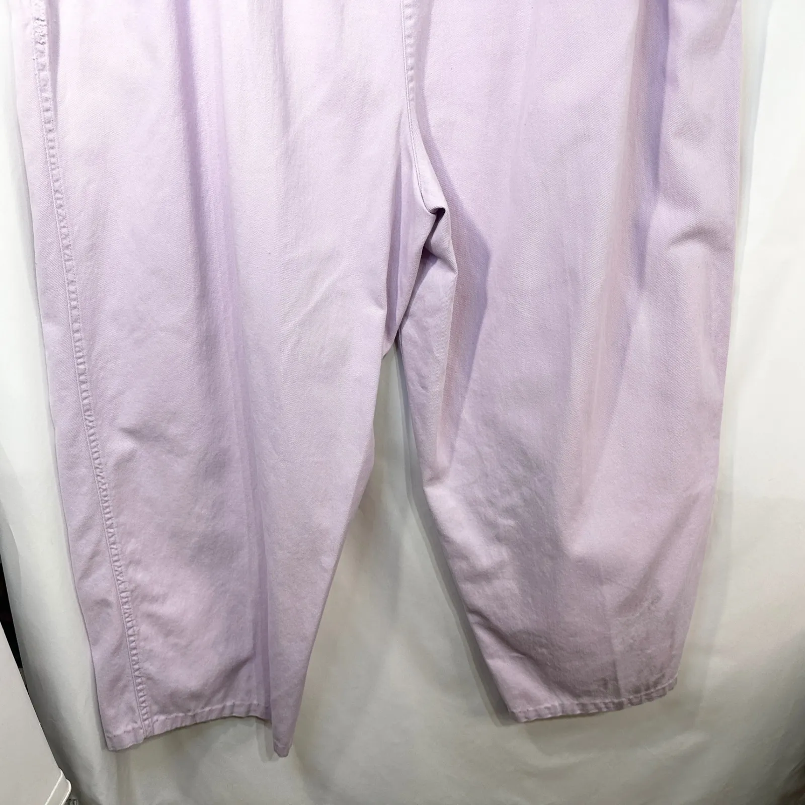 Woman Within Plus Size 36T Cropped Pants Capri Light Pink Cotton Elastic 1620 - Image 4