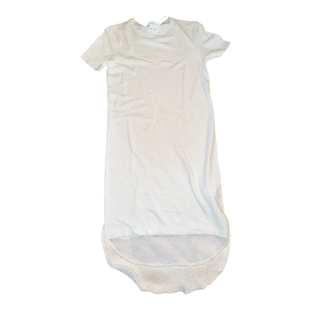 White Shift Dress with Crochet Hem - Image 5