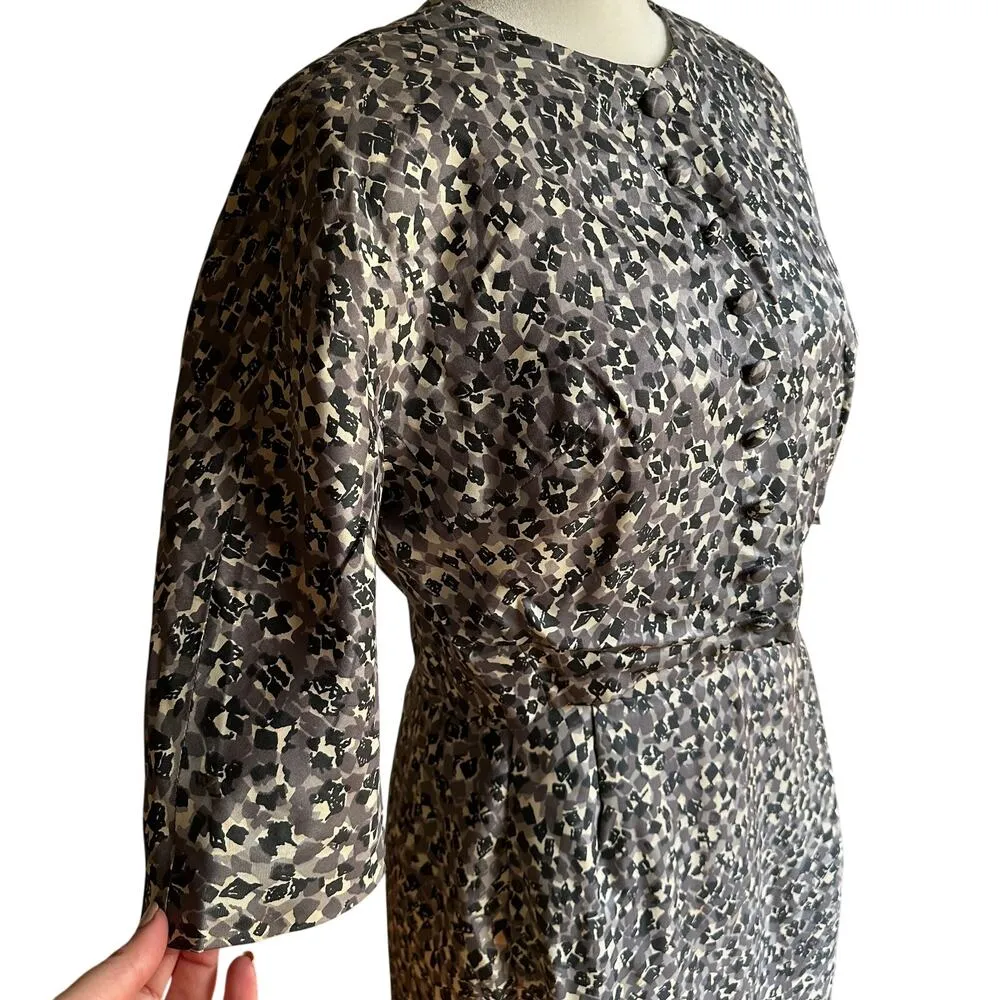 1950s Vintage | Leslie Fay Silk cocktail Set Sheath Dress & Jacket | Size 6 - Image 3