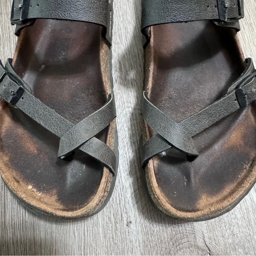 Birkenstock Women's Mayari Birkibuc Sandals Pebbled 38 Brown Black - Image 4