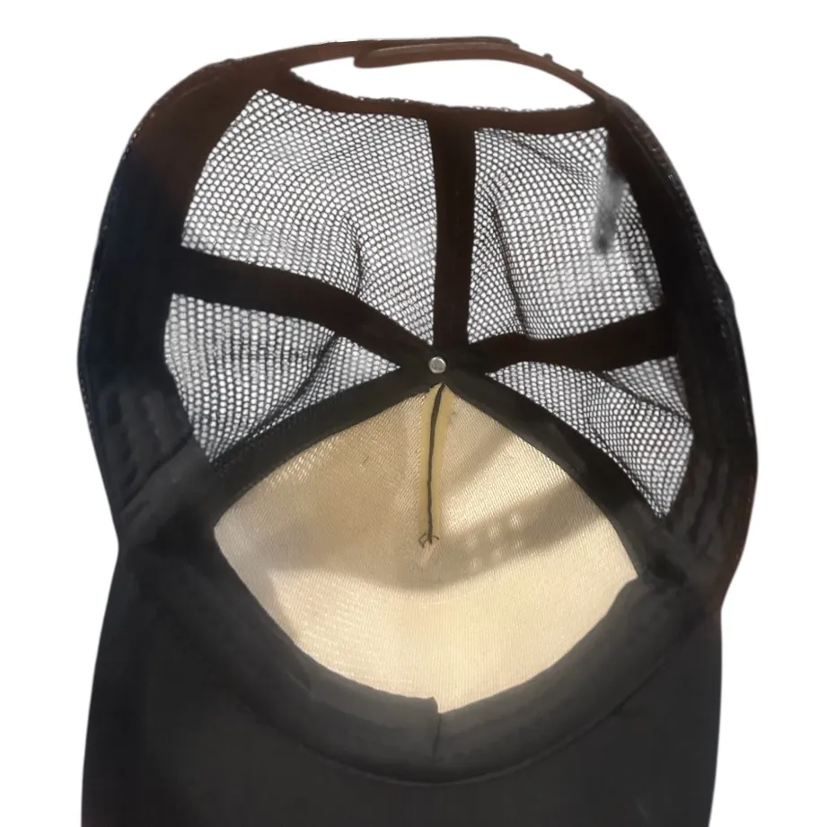 Vintage 1983 Black Trucker Hat in Black Adjustable Strap - Image 3
