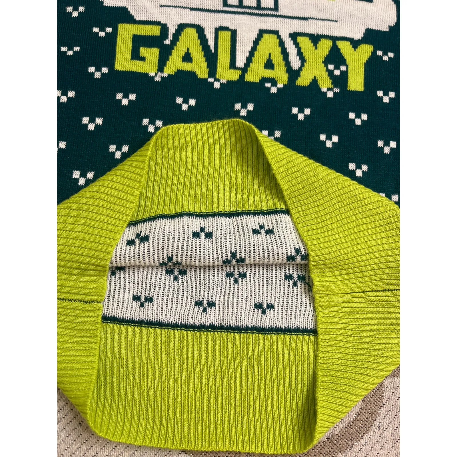 Star Wars Christmas Yoda Joy In The Galaxy Green Holiday Sweater, size small - Image 6