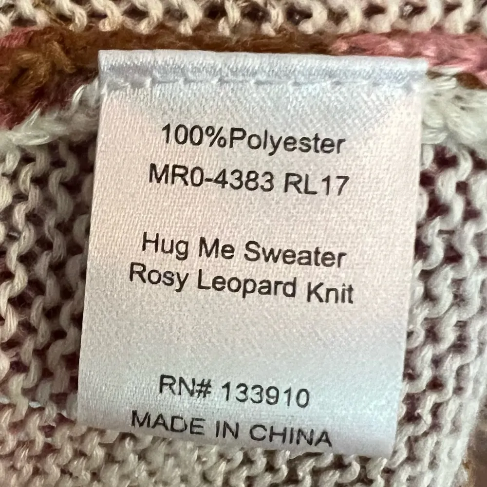 Show Me Your MuMu Hug Me Oversized V-Neck Leopard Pink Sweater Size XS - Image 10