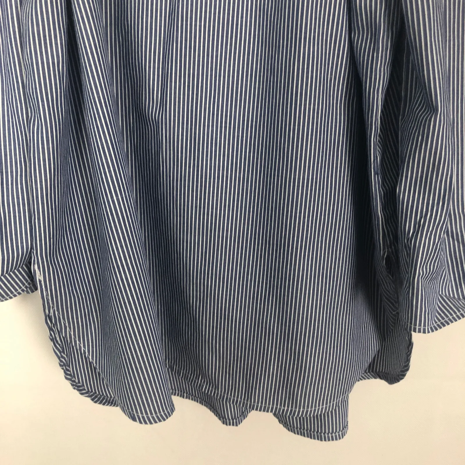 Seven Sisters Off Shoulder Striped Blue Top Size Small - Image 4