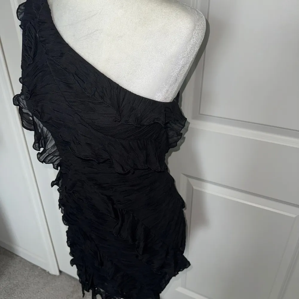 Zara Black One-Shoulder Bodycon Dress - Image 2