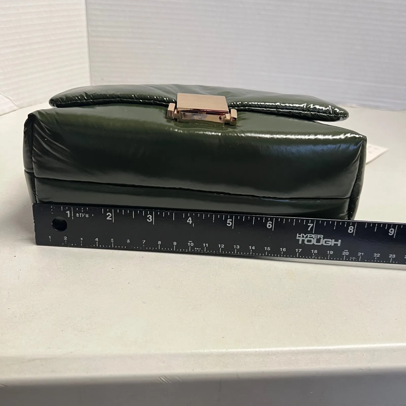 A New Day Green Puffy Shoulder Bag Detachable Crossbody Strap Gold Buckle - Image 5