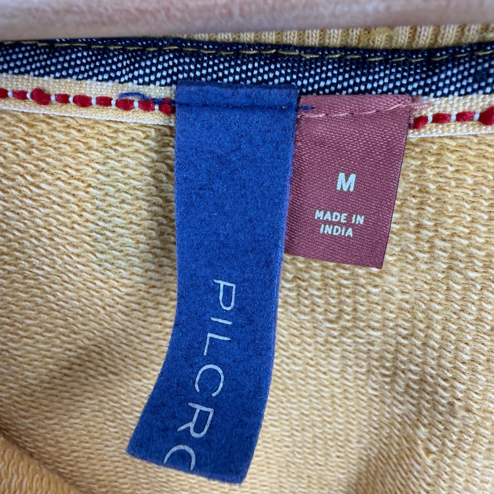 Pilcro Anthropologie Mustard Yellow Pullover Sweatshirt Small Split Back - Image 3