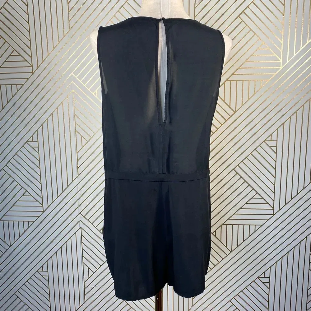 COS Black Silk Sleeveless‎ Shorts Open Back Romper - Image 6