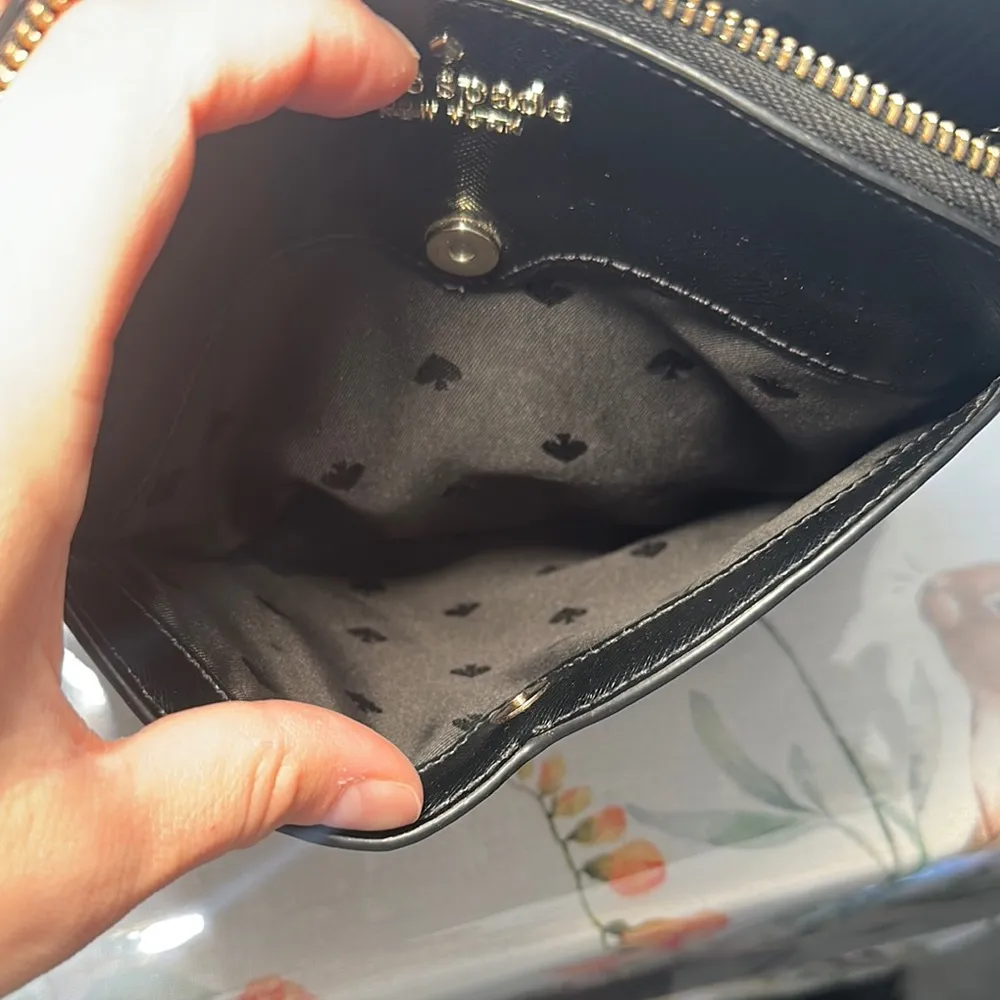 Kate Spade Black Crossbody Bag Payton dome with Pink purple Polka Dots - Image 10